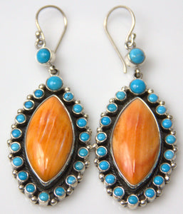 Spiny oyster and Rd. Sleeping Beauty earring