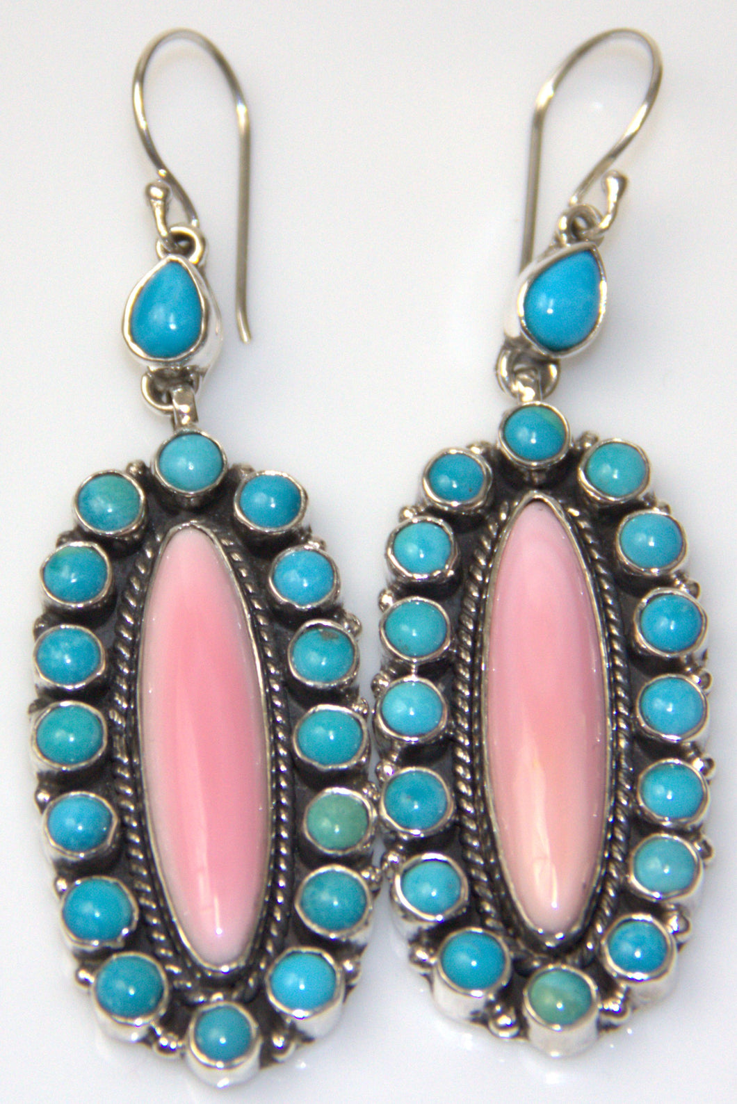 Conch / Rd Sleeping beauty Turquoise Earring.