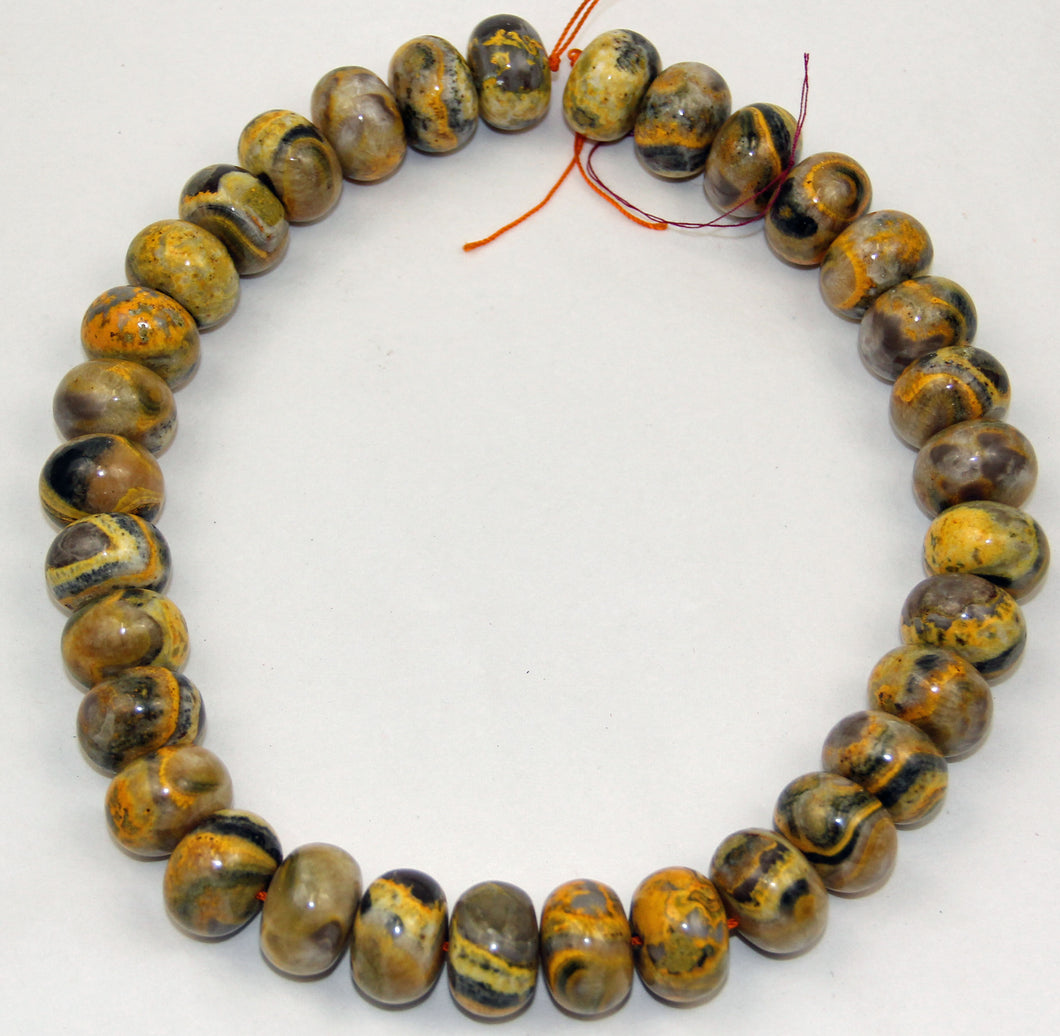 Bumble Bee Jasper Rondel 14x20 MM.