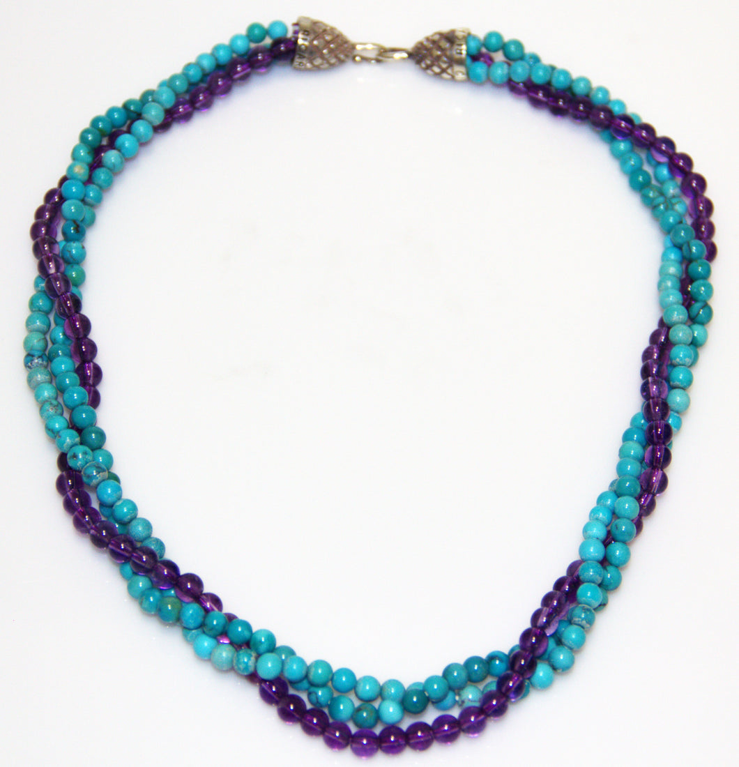 Turquoise and Amethyst necklace