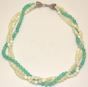 Mather of pearl and Amazonite Necklace