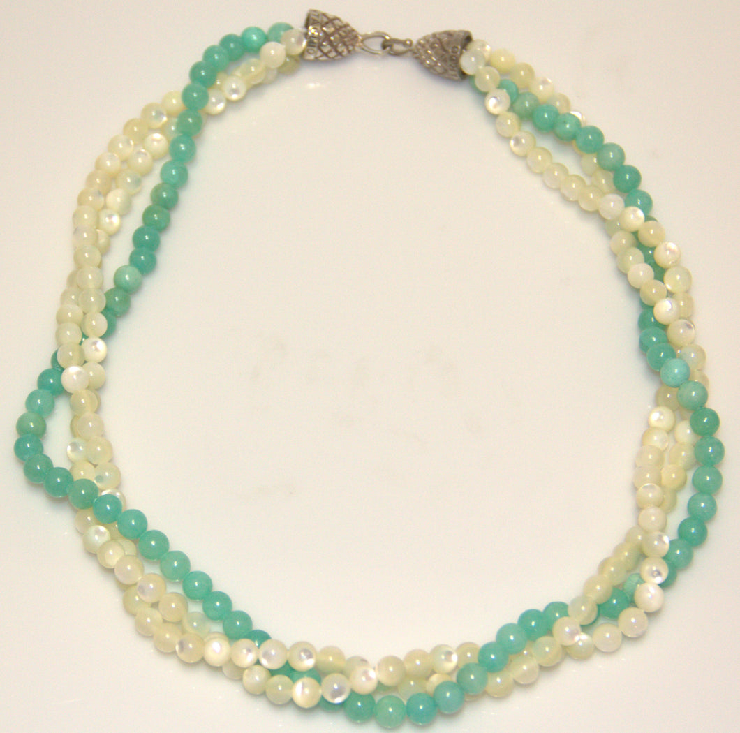 Mather of pearl and Amazonite Necklace