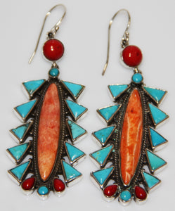 Turquoise and coral Earrings.