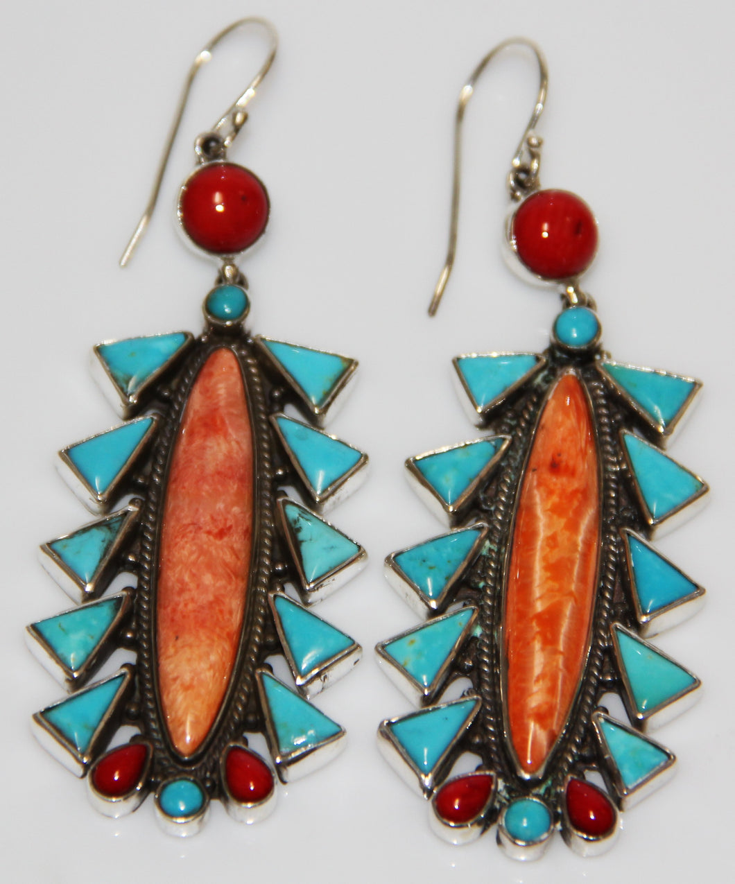 Turquoise and coral Earrings.