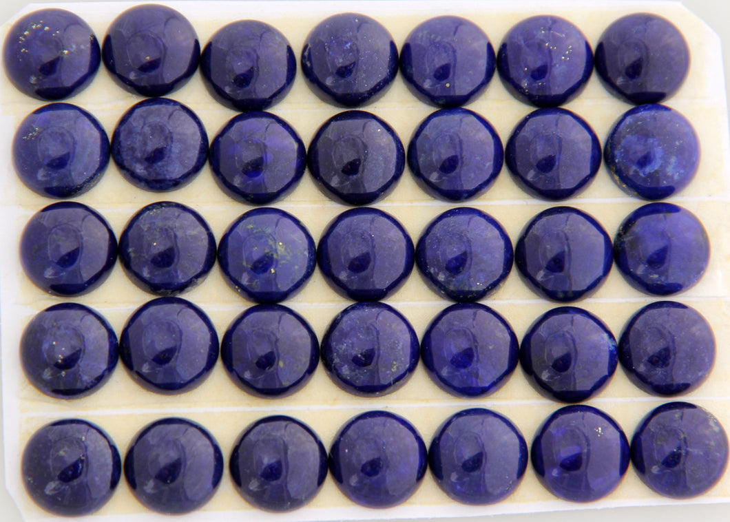 12 mm. Round Lapis Cabs.