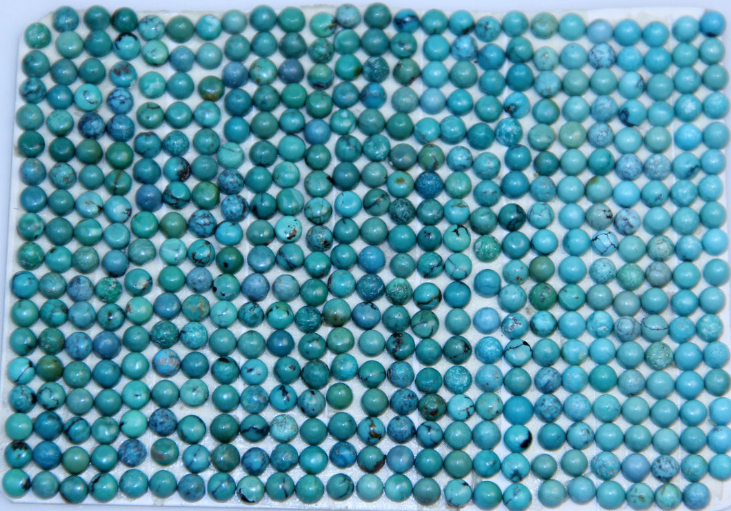 4 mm. Round Turquoise Cabs.