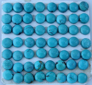 8 mm. Round Turquoise Cabs.