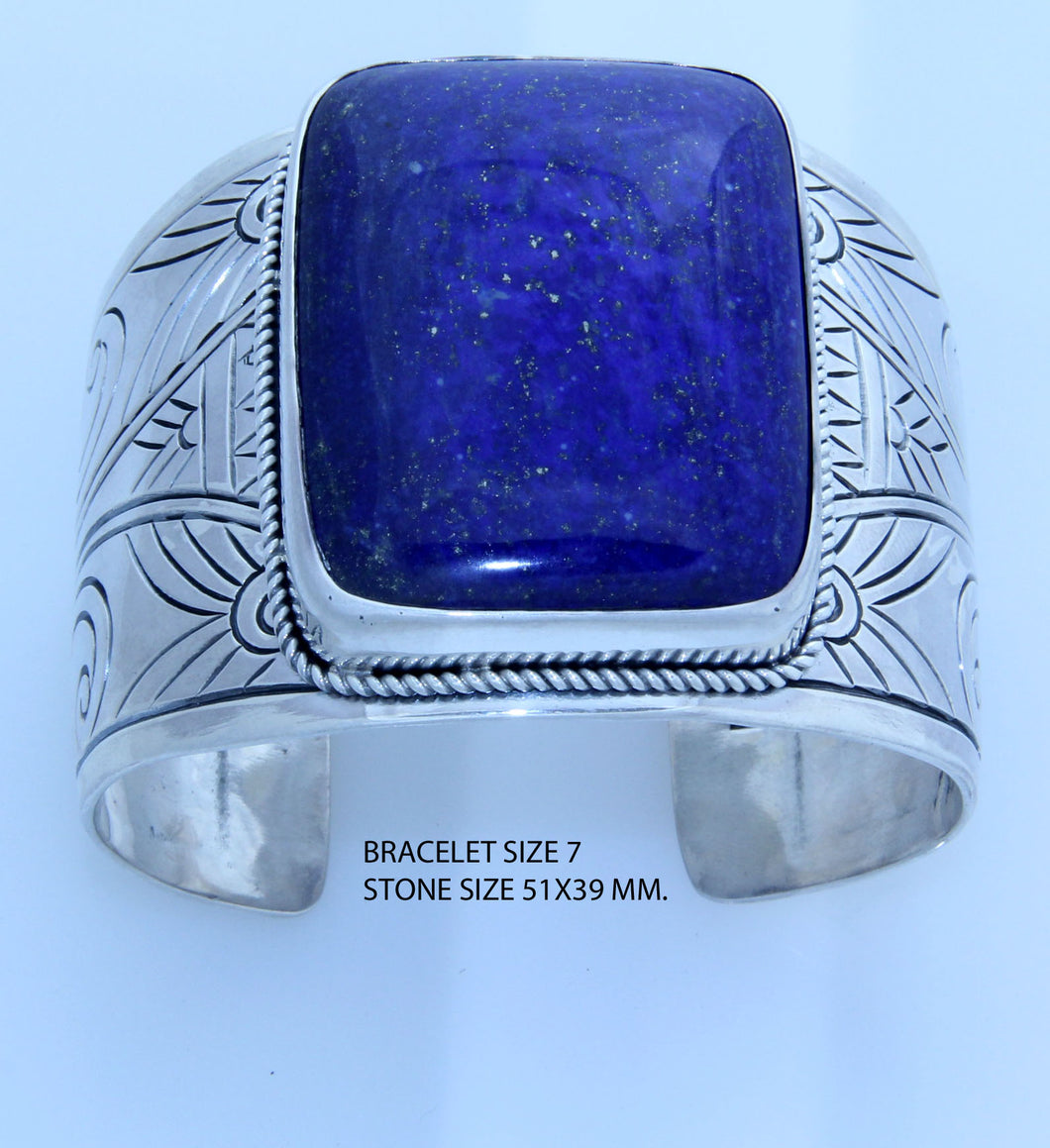 Natural Lapis Cuff Bracelet