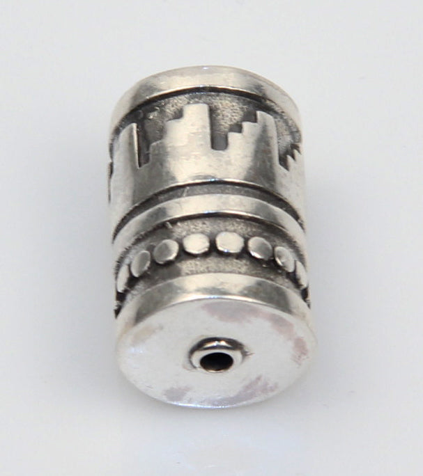 14x20 mm. Barrel shape 925 silver Bead