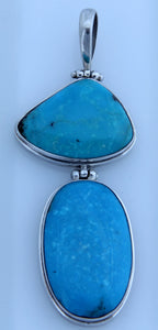 Double Stones Mexican Turquoise Pendant