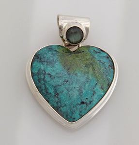 30 mm. heart Turquoise Pendant