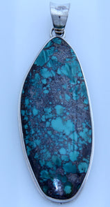 26x63 mm. Natural Turquoise Pendant