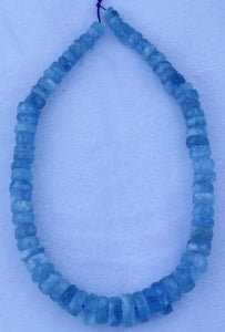 18x10mm. Roundel faceted Aquamarine Beads.