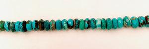 8 MM. Roundel faceted Turquoise Beads