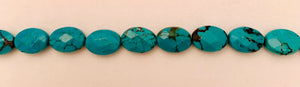 8x10 MM. Faceted Oval Turquoise Beads