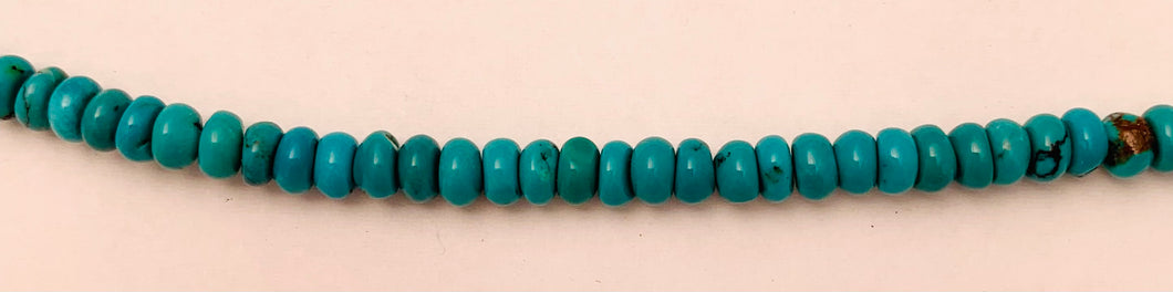 5MM. Roundel Turquoise Beads