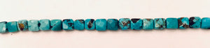 5 MM.Square Faceted Turquoise Beads.