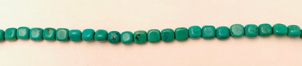 6 MM. Square Turquoise Beads