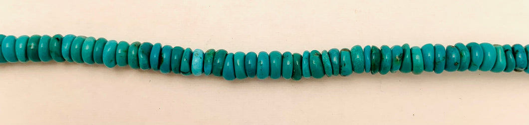 4MM. Roundel Turquoise Beads