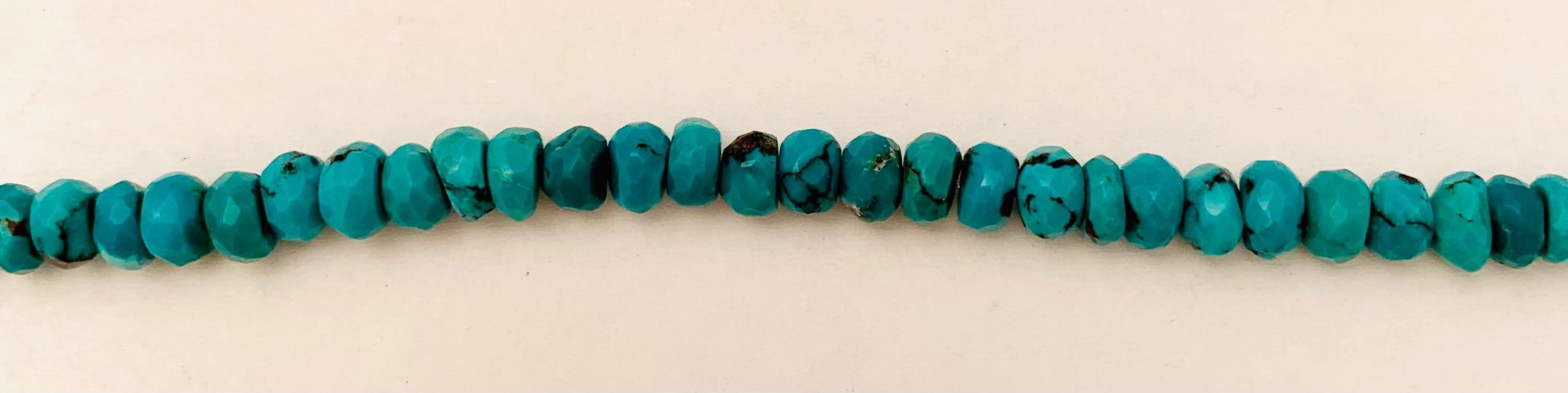 Turquoise, 5x10mm roundel faceted, natural gem beads jewelry bulk buy -  pearl jewelry wholesale