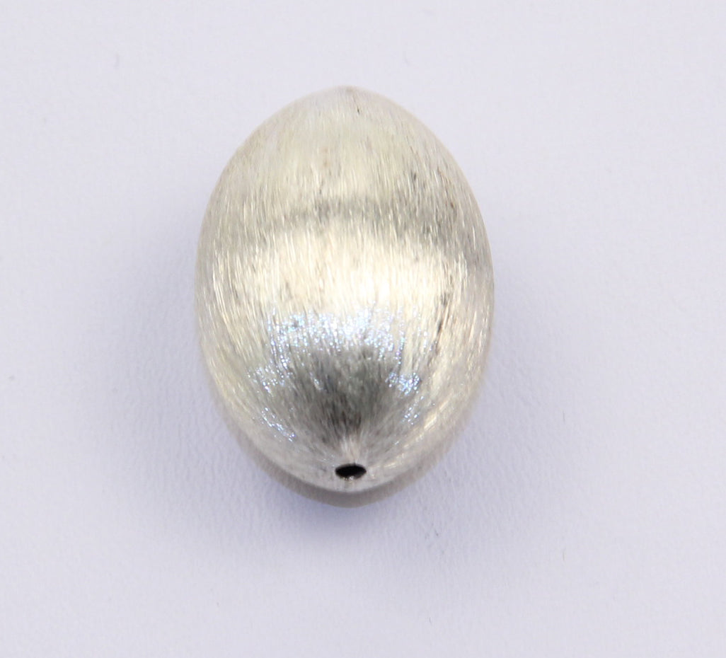 26x18mm. Egg shape Brushed Silver spacer Beads.