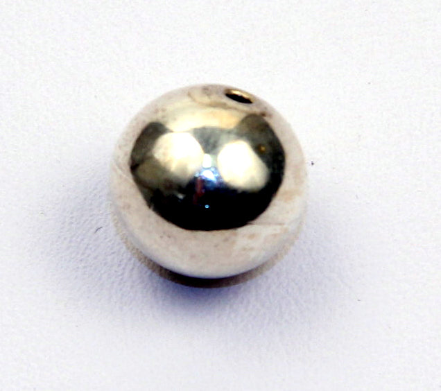 12mm. Round Smooth Silver Beads.